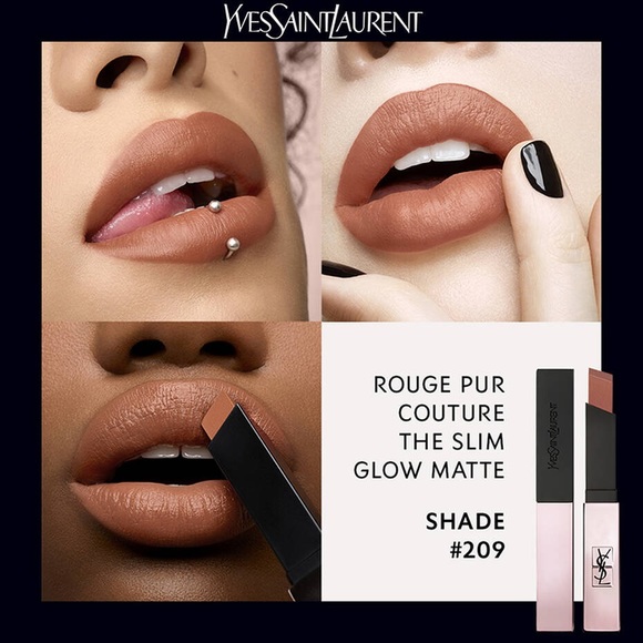 Ysl slim glow matte luminous matte lipstick shade 209 (furtive caramel) - Picture 5 of 6